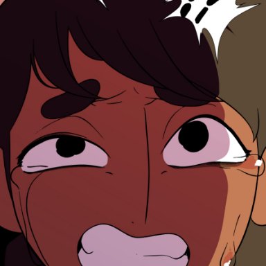 steven universe, connie maheswaran, greg universe, yellow elephant, 1boy, bent over, black eyes, black hair, breasts, cheating, clavicle, clenched teeth, cross section, dark-skinned female, dark skin
