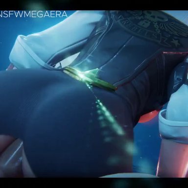 overwatch, ashe (overwatch), nsfwmegaera, 1boy, 1girls, anal, cowgirl position, riding, white hair, 3d, animated, sound, tagme, video