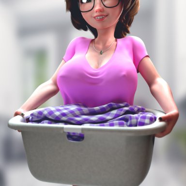 big hero 6, cass hamada, batesz, 1girls, breasts, erect nipples, female, female only, huge breasts, nipples, solo, 3d, blender