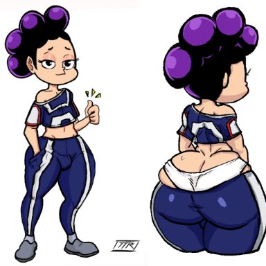 my hero academia, minoru mineta, ttherandom, 1boy, ass, back view, big ass, big butt, bubble butt, dumptruck ass, femboy, front view, gym uniform, male, male only