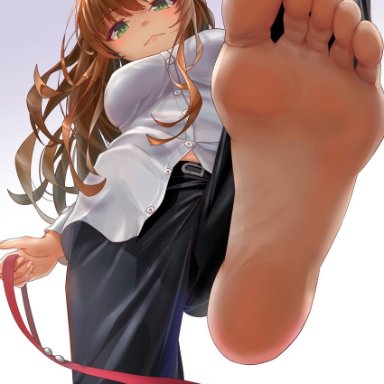 original, tarou (user tpmh7442), barefoot, black pants, feet, foot fetish, foot focus