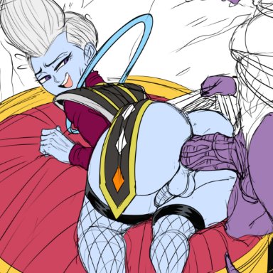 dragon ball, dragon ball super, beerus, whis, detnox, anal, anal sex, angel (dragon ball), ass, big ass, femboy, feminine male, gay, gay sex, half-dressed