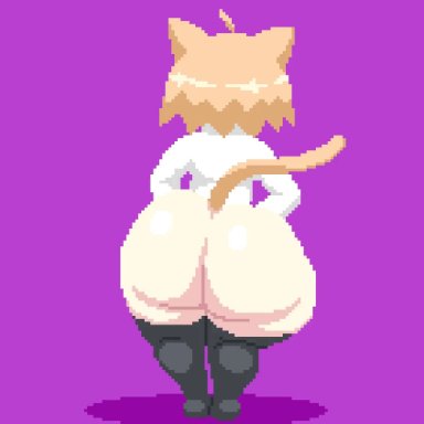 melty blood, tsukihime, neco-arc, spinneborg, ass, ass slap, back view, big ass, bottomless, cat ears, cat tail, clothing, disembodied hand, feline, female