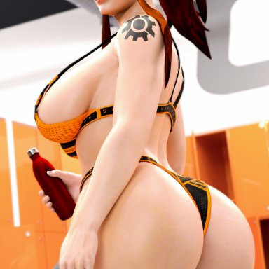 blizzard entertainment, overwatch, brigitte, brigitte lindholm, nixmare (artist), 1girls, ass, ass focus, big ass, big butt, butt focus, female, huge ass, huge butt, large ass