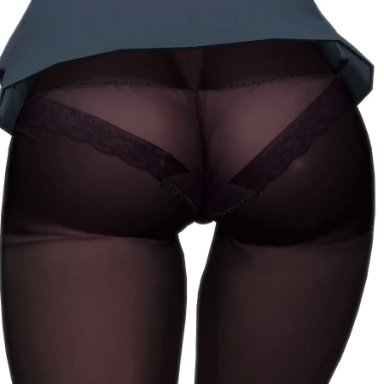 melty blood, tsukihime, type-moon, tohno akiha, blendy 13, 1girl, ass, ass cleavage, ass focus, butt crack, close-up, from behind, large ass, pantyhose, solo