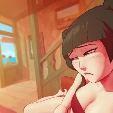 avatar the last airbender, azula, mai (avatar), ty lee, zuko, queencomplex, 1boy, 3girls, asian female, blush, braided ponytail, breast grab, breasts, brother and sister, cheating