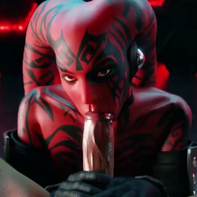 original, star wars, darth talon, twi'lek, britishkass, el-recondite (artist), evilaudio, 1boy, 1boy1girl, 1girls, alien, alien girl, athletic female, big penis, blowjob