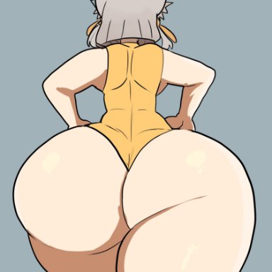 nintendo, xenoblade (series), xenoblade chronicles 2, nia, nia (xenoblade), lemonadepikachu, 1girls, ass, ass focus, bare ass, bare legs, behind view, big ass, big butt, bottom heavy