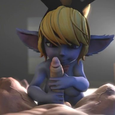 league of legends, riot games, poppy, rougenine, 1boy, 1girls, ambiguous penetration, anthro, areolae, ass, athletic female, big breasts, bunny ears, cum, doggy style