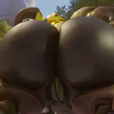 blizzard entertainment, overwatch, omnic, orisa, snips456, snips456fur, volkor, 1girl, anus, artificial vagina, ass, ass clapping, ass focus, big ass, big butt