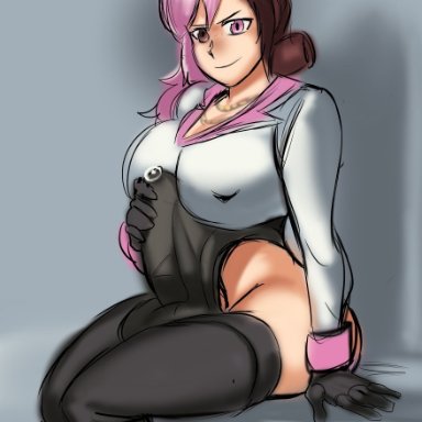 rwby, neo (rwby), zestysauce, 1futa, balls, big balls, big breasts, big penis, breasts, clothed, clothing, erection, futa only, futanari, heterochromia