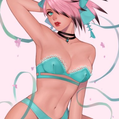 final fantasy, final fantasy xiv, miqo'te, zephyr winds, cascanora, 1futa, animal ears, black hair, blue eyes, bottomless, bra, cat ears, catgirl, choker, clothed