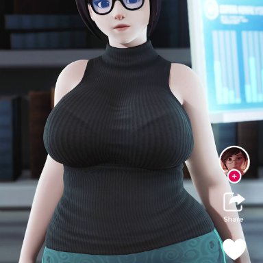 overwatch, tiktok, mei (overwatch), fugtrup, 1girls, bouncing breasts, bra, breasts, female, female only, huge breasts, thick thighs, tight clothing, wide hips, 3d