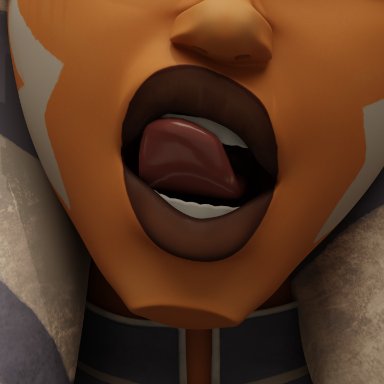 star wars, the clone wars: season seven, ahsoka tano, smitty34, 1girls, alien, alien girl, close-up, dsl, female, female only, licking lips, lips, mouth, open mouth