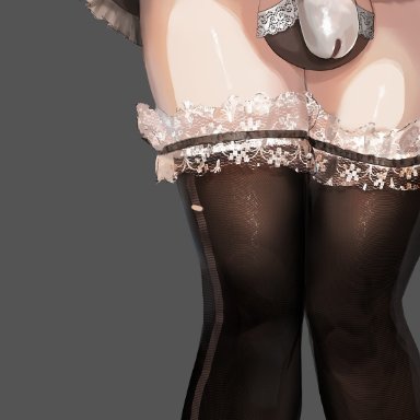 artist request, 1boy, balls, chastity, chastity cage, chastity device, close-up, cock cage, dress, dress lift, femboy, maid, maid uniform, sissy, solo