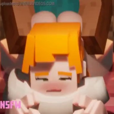 minecraft, xvideos, alex (minecraft), steve (minecraft), 1boy, 1boy1girl, 1girls, adult, bedroom, beltomnsfw, big ass, big penis, breasts, buttjob, clothed male nude female