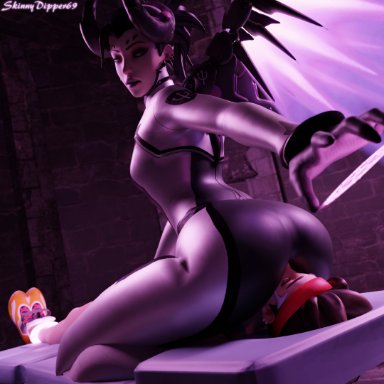 overwatch, mercy, tracer, skinnydipper69, 2girls, ass worship, face in ass, facesitting, fat ass, femdom, smothering, yuri, tagme