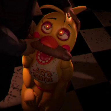 five nights at freddy's, five nights at freddy's 2, toy chica (fnaf), froggysfm, big cock, human, saliva, saliva trail, animated, no sound, tagme, video