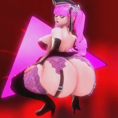 honey select, one piece, perona, prevence, !?, 1girls, alternate ass size, alternate costume, angry, armwear, ass, ass focus, ass shake, ass up, back