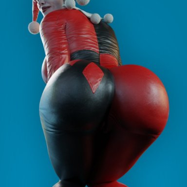 batman (series), dc, dc comics, harleen quinzel, harley quinn, harley quinn (classic), smitty34, big ass, facepaint, female, female only, skin tight, solo female, thick thighs, 3d