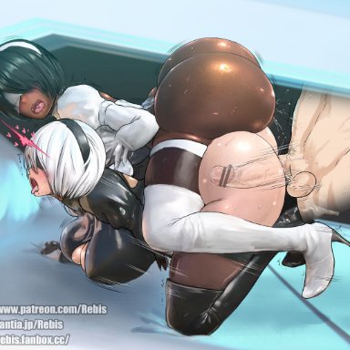 nier: automata, yorha 2b, yorha 2p, rebis, bubble butt, huge ass