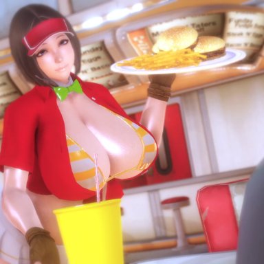 honey select, ozisan, big breasts, breasts, burger, employee uniform, french fries, fries, gigantic breasts, huge breasts, hyper breasts, large breasts, massive breasts, mcdonald, rape