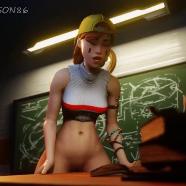 fortnite, fortnite: battle royale, fortnite: save the world, aura (fortnite), weedson86, 1female, 1girl, 1girls, bottomless, clothing, cute, dark-skinned female, masturbation, naughty face, partially clothed