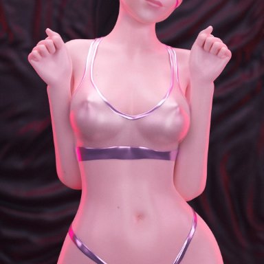 blizzard entertainment, overwatch, d.va, diescope, 1girls, black hair, blurry background, breasts, brown eyes, clothed, clothing, female, female only, latex, latex clothing