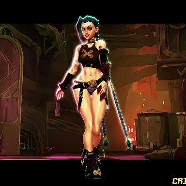 arcane, league of legends, riot games, jinx (league of legends), crisisbeat, sloppygedits, anal, anus, athletic female, blue eyes, blue hair, breasts, close-up, cowgirl position, dildo