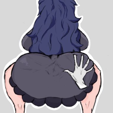 nintendo, pokemon, pokemon xy, hex maniac, mintwolfie, 1girls, anus, anus outline, ass, ass focus, ass grab, asshole, backboob, big ass, big breasts