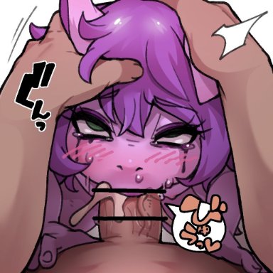 league of legends, riot games, lulu (lol), yordle, bee haji, ahe gao, anthro, blush, bodily fluids, breasts, cum, cum in mouth, cum inside, duo, face fucking