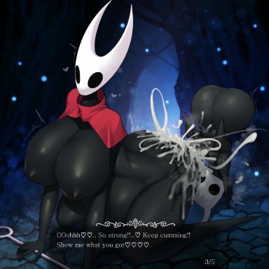 hollow knight, team cherry, hornet (hollow knight), protagonist (hollow knight), vessel (species), sinensian, anthro, anthrofied, areola, ass, balls, belly, big balls, big belly, big breasts