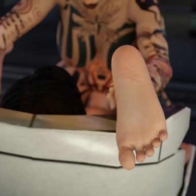 bioware, mass effect, mass effect 2, jack (mass effect), miranda lawson, ickysticky, 1futa, 1girls, big balls, big breasts, big penis, bouncing ass, feet, futa on female, futanari