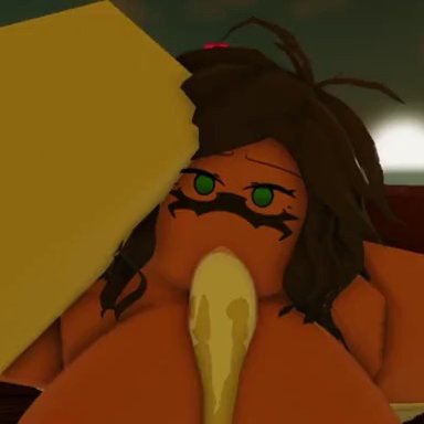 deepwoken, roblox, celtor (deepwoken), artist request, blowjob, boobs, cum, cum in mouth, forced oral, green hair, paizuri, 3d, animated, tagme, video