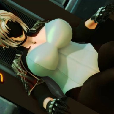 ozisan, big breasts, breasts, gigantic breasts, huge breasts, hyper breasts, large breasts, mask, midget, rape, robot, white hair, 3d, animated, sound