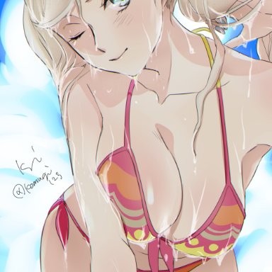 atlus, persona, persona 5, ann takamaki, komugi, alternate costume, breasts, female, outdoors, outside, solo, tagme