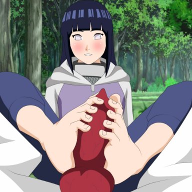 naruto, naruto (series), naruto shippuden, akamaru (naruto), hyuuga hinata, rantuahelax, 1animal, 1girls, animal genitalia, barefoot, blunt bangs, blush, canine, canine penis, clothed sex