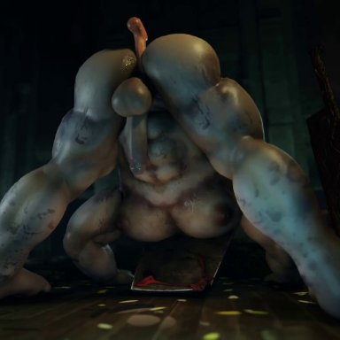 konami, silent hill, silent hill 2, pyramid head, snips456, snips456fur, 2boys, anal sex, balls, biceps, big ass, cumdrip, demon, dick, ejaculation