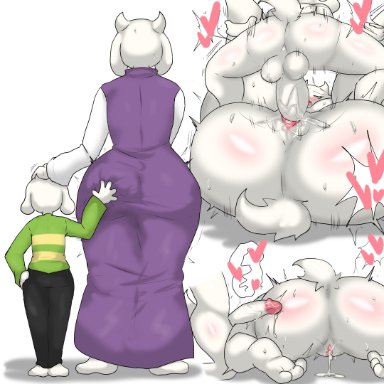 undertale, asriel, asriel dreemurr, toriel, toriel (undertale), enigi09, 1boy, 1boy1girl, 1boys, 1female, 1girls, 1male, 2animals, age difference, aged up