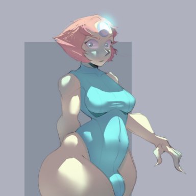 steven universe, pearl (steven universe), centipedemc, 1futa, big breasts, bottom heavy, breasts, bulge, clothed, clothing, flaccid, fully clothed, futa only, futanari, hourglass figure