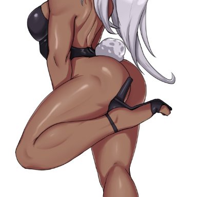 my hero academia, miruko, rumi usagiyama, shadertoons, 1girls, ass, big ass, breasts, bunny ears, bunny tail, eye contact, female, female only, high heels, leotard