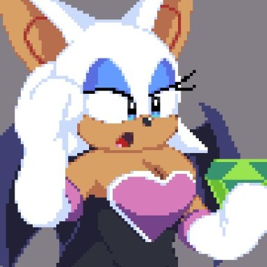 sega, sonic (series), sonic the hedgehog (series), rouge the bat, cinoyt , !, 1girls, ?, anthro, anthro only, anthrofied, areolae, ass, ass expansion, bare shoulders