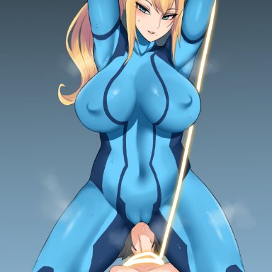 samus aran, ass on face, big girl, cunnilingus, facesitting, voluptuous, zero suit