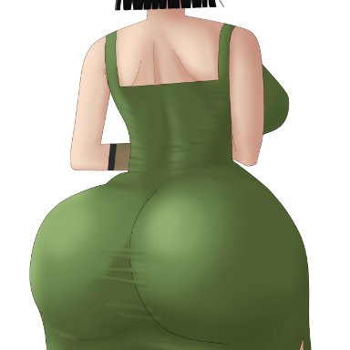 one-punch man, fubuki (one-punch man), mattez , 1girls, alternate ass size, ass, back, back view, big breasts, big butt, breasts, clothed, clothing, curvy, curvy figure