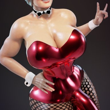 dc, wonder woman (series), diana prince, wonder woman, shadowboxer, big balls, big breasts, big penis, bunnysuit, choker, futa only, futanari, 3d