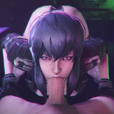 ghost in the shell, kusanagi motoko, bayernsfm, 1boy, 1girls, erection, fellatio, female, looking at viewer, male, oral, penis, pov, 3d, animated