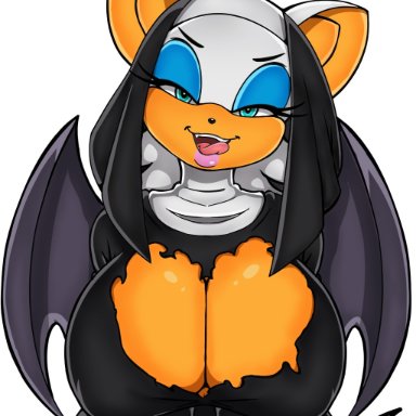 sonic (series), rouge the bat, dalley le alpha, 1girls, anthro, big breasts, blue eyes, breasts, eye contact, female, half-closed eyes, huge breasts, looking at viewer, nun, nun's habit