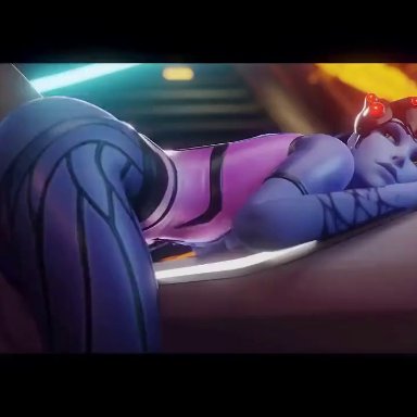 overwatch, widowmaker, fluffy3d, 1boy, 1girls, ambiguous penetration, ass, ass jiggle, big ass, bubble butt, clothed female nude male, doggy style, doggystyle, faceless male, female