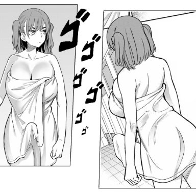 please don't bully me, nagatoro, shikki (nagatoro), 1futa, almost naked, bath, big breasts, big penis, breasts, bulge, clothed, clothing, erection, erection under clothes, futa only, futanari