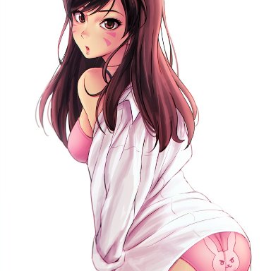 blizzard entertainment, overwatch, d.va, umigraphics, 1girls, ass, big ass, big breasts, cleavage, female, female only, light-skinned female, solo, underwear, tagme